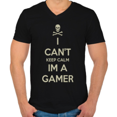 PRINTFASHION Can't keep calm - Férfi V-nyakú póló - Fekete