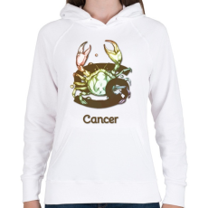 PRINTFASHION Cancer színes - Női kapucnis pulóver - Fehér