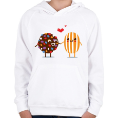 PRINTFASHION Candy Crush - Gyerek kapucnis pulóver - Fehér