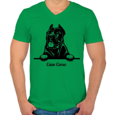 PRINTFASHION Cane Corso - Férfi V-nyakú póló - Zöld