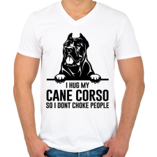 PRINTFASHION Cane Corso hug - Férfi V-nyakú póló - Fehér férfi póló