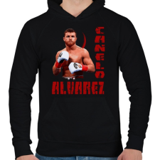 PRINTFASHION canelo alvarez - Férfi kapucnis pulóver - Fekete férfi pulóver, kardigán
