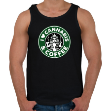 PRINTFASHION Cannabis and coffee - Férfi atléta - Fekete atléta, trikó