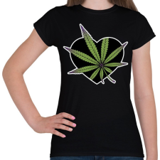 PRINTFASHION cannabis heart-01 - Női póló - Fekete női póló