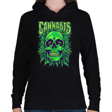 PRINTFASHION Cannabis - Női kapucnis pulóver - Fekete női pulóver, kardigán
