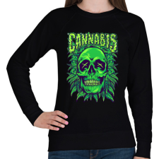 PRINTFASHION Cannabis - Női pulóver - Fekete női pulóver, kardigán