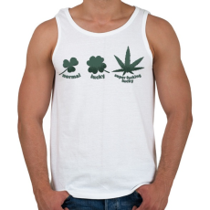 PRINTFASHION Cannabis - super fucking lucky - Férfi atléta - Fehér