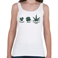 PRINTFASHION Cannabis - super fucking lucky - Női atléta - Fehér női trikó
