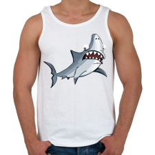 PRINTFASHION Cápa - Férfi atléta - Fehér atléta, trikó
