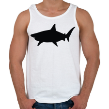 PRINTFASHION Cápa - Férfi atléta - Fehér atléta, trikó