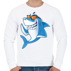 PRINTFASHION cápa - Férfi pulóver - Fehér