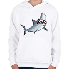 PRINTFASHION Cápa - Gyerek kapucnis pulóver - Fehér