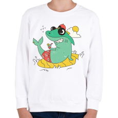 PRINTFASHION Cápa - Gyerek pulóver - Fehér