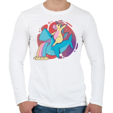 PRINTFASHION Cápa lovas ló - Férfi hosszú ujjú póló - Fehér férfi póló