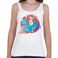 PRINTFASHION Cápa lovas ló - Női atléta - Fehér női trikó