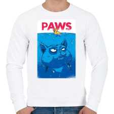 PRINTFASHION Cápa macska - Férfi pulóver - Fehér férfi pulóver, kardigán