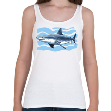 PRINTFASHION Cápa - Női atléta - Fehér női trikó