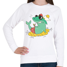 PRINTFASHION Cápa - Női pulóver - Fehér női pulóver, kardigán