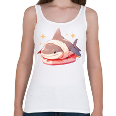 PRINTFASHION Cápa sushi - Női atléta - Fehér