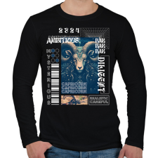 PRINTFASHION Capicorn - Streetwear style - Férfi hosszú ujjú póló - Fekete férfi póló