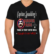 PRINTFASHION CAPITAN SPAULDINGS MURDER RIDER - Férfi V-nyakú póló - Fekete férfi póló