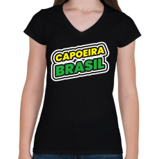 PRINTFASHION CAPOEIRA BRASIL 5 - Női V-nyakú póló - Fekete