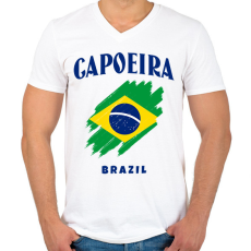 PRINTFASHION CAPOEIRA BRAZIL - Férfi V-nyakú póló - Fehér