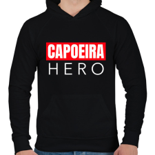 PRINTFASHION CAPOEIRA HERO - Férfi kapucnis pulóver - Fekete férfi pulóver, kardigán