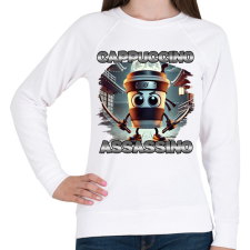 PRINTFASHION Cappuccino Assassino - Női pulóver - Fehér női pulóver, kardigán