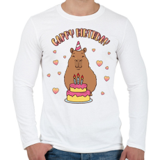 PRINTFASHION Cappy Birthday - Férfi hosszú ujjú póló - Fehér