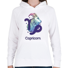 PRINTFASHION Capricorn színes - Női kapucnis pulóver - Fehér női pulóver, kardigán