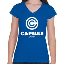 PRINTFASHION Capsule Corp - Női V-nyakú póló - Királykék női póló