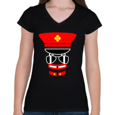 PRINTFASHION captain jack - Női V-nyakú póló - Fekete női póló