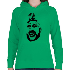 PRINTFASHION Captain Spaulding - Női kapucnis pulóver - Zöld női pulóver, kardigán