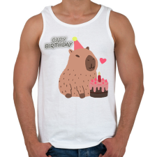 PRINTFASHION Capy bday - Férfi atléta - Fehér atléta, trikó