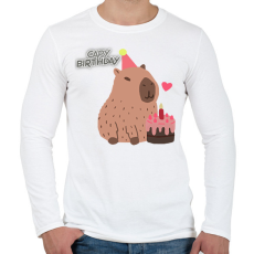 PRINTFASHION Capy bday - Férfi hosszú ujjú póló - Fehér
