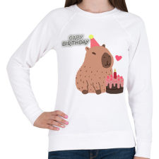 PRINTFASHION Capy bday - Női pulóver - Fehér női pulóver, kardigán