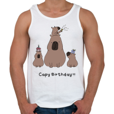 PRINTFASHION Capy birthday - Férfi atléta - Fehér atléta, trikó