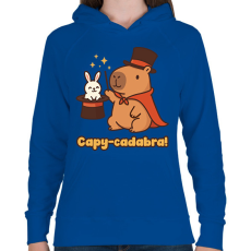 PRINTFASHION Capy-cadabra - Női kapucnis pulóver - Királykék