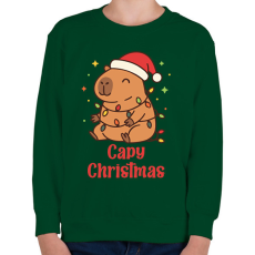 PRINTFASHION Capy Christmas - Gyerek pulóver - Sötétzöld