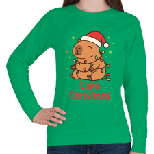 PRINTFASHION Capy Christmas - Női pulóver - Zöld női pulóver, kardigán