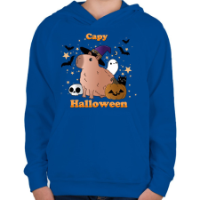 PRINTFASHION Capy Halloween - Gyerek kapucnis pulóver - Királykék gyerek pulóver, kardigán