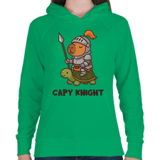 PRINTFASHION Capy knight - Női kapucnis pulóver - Zöld női pulóver, kardigán