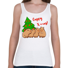 PRINTFASHION Capy xmas - Női atléta - Fehér női trikó