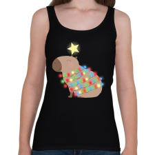 PRINTFASHION capy xmas - Női atléta - Fekete női trikó