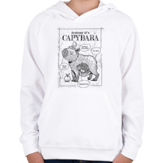 PRINTFASHION Capybara anatómia - Gyerek kapucnis pulóver - Fehér