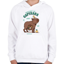 PRINTFASHION Capybara anatómia - Gyerek kapucnis pulóver - Fehér gyerek pulóver, kardigán