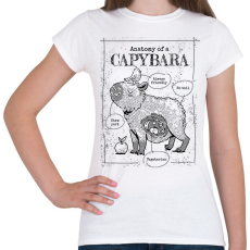 PRINTFASHION Capybara anatómia - Női póló - Fehér