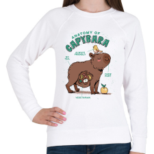 PRINTFASHION Capybara anatómia - Női pulóver - Fehér női pulóver, kardigán