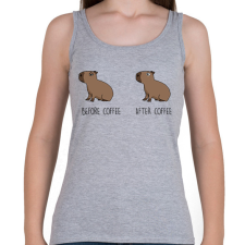 PRINTFASHION Capybara - Before coffee after coffee - Női atléta - Sport szürke női trikó